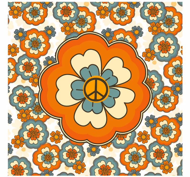 Narancsvirág béke szimbólum vintage alátét - TenStickers