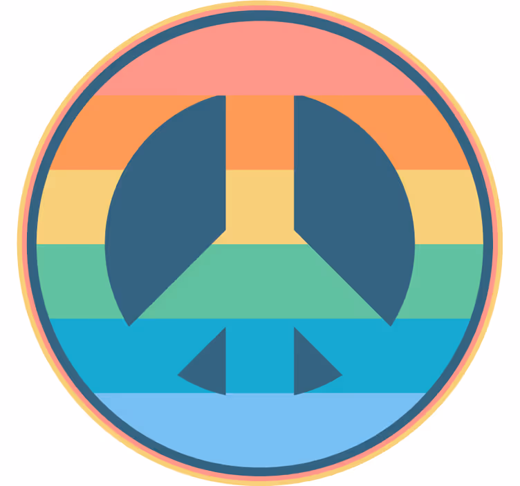 Retro béke jel poháralátétek szüret - TenStickers