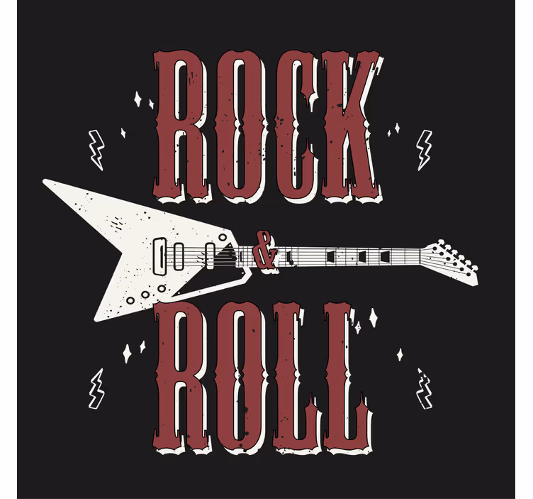 Rock n 'roll gitár design vintage poháralátét - TenStickers