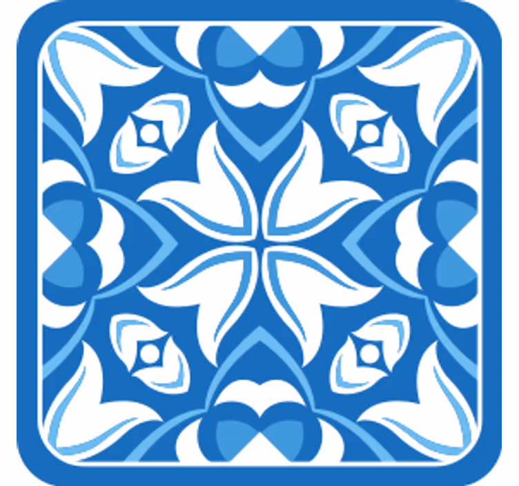 Kék virágmintás poháralátétek - TenStickers