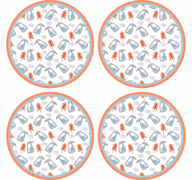 Furcsa levélminta poháralátétek szörnyszülött - TenStickers