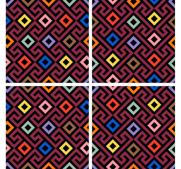 Színes geometrikus mintás poháralátétek - TenStickers