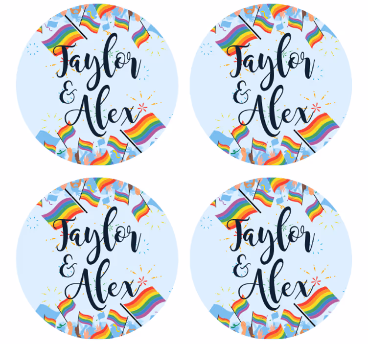 Szivárványzászlós ünnep - poháralátétek sörszőnyegek - TenStickers