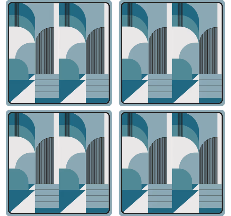 Modern poháralátétek geometrikus ív mintákkal - TenStickers