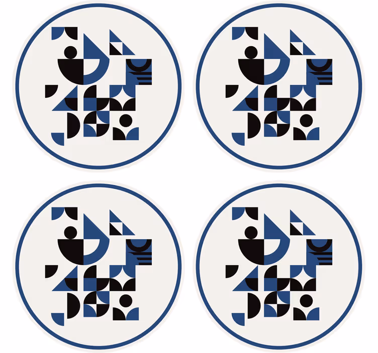 Kék és fekete puzzle modern alátét - TenStickers