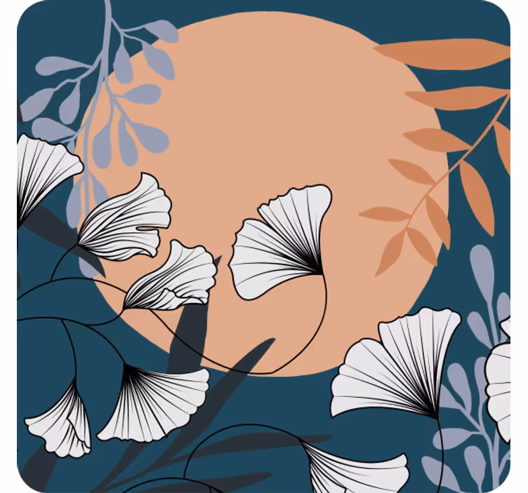 Modern poháralátétek virágos ginkgo mintával - TenStickers