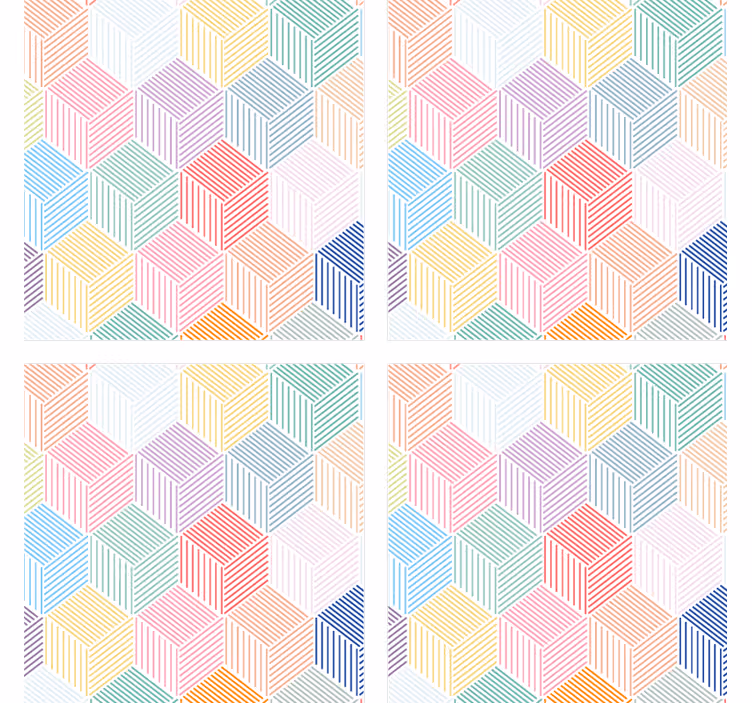 Geometrikus hatszögletű minta poháralátétek - TenStickers
