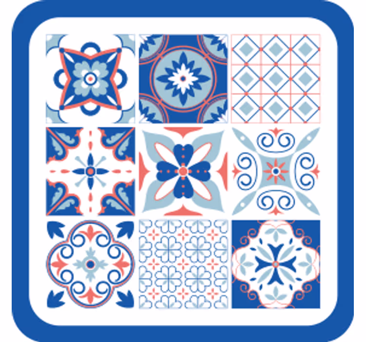 Geometrikus mintázatú motívumok poháralátétek csempék - TenStickers