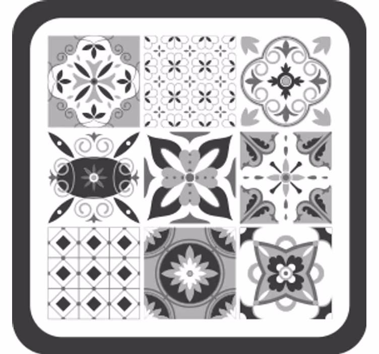 Geometrikus virágmintás poháralátétek - TenStickers
