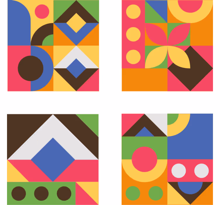 Színes geometrikus formák poháralátétek - TenStickers