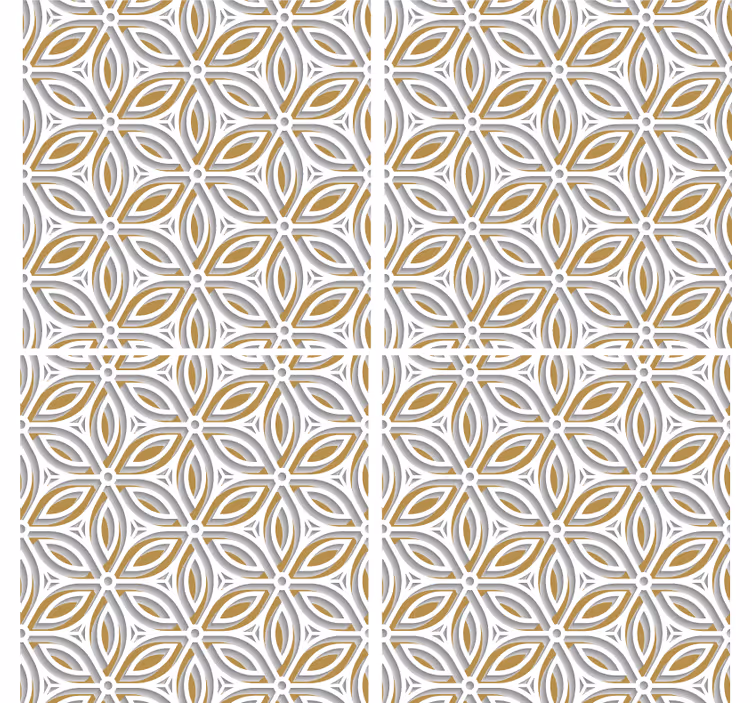 Finom fehér virágok 3d csempe alátétekben - TenStickers