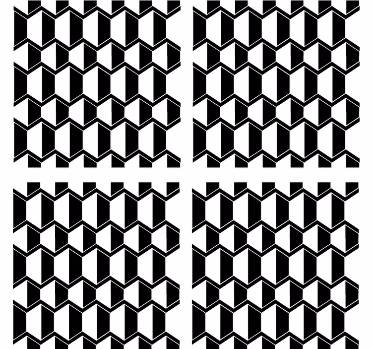 Geometrikus fekete-fehér mintás poháralátétek - TenStickers
