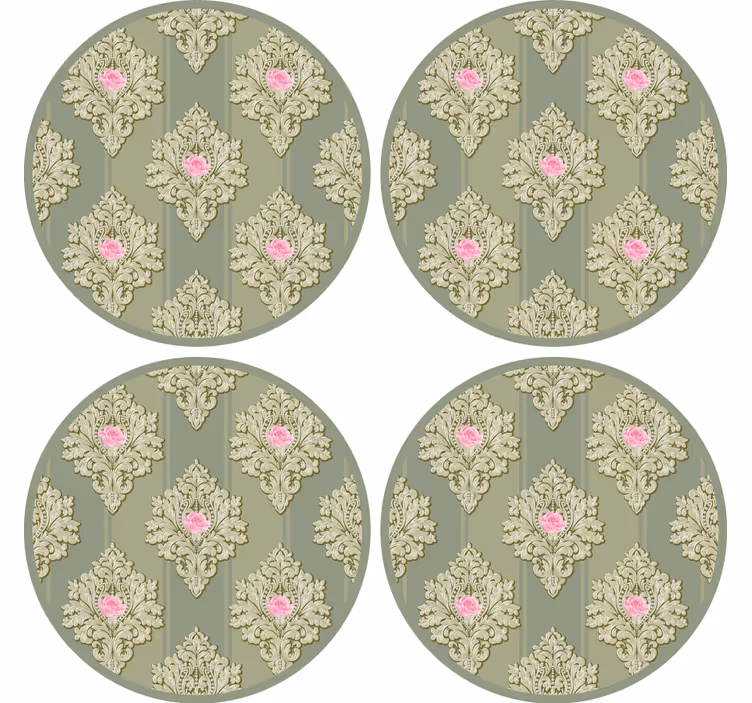 Francia zöld vintage mintás alátét - TenStickers