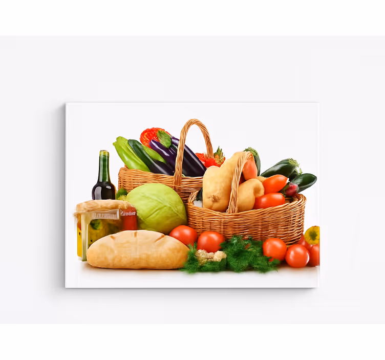 Zöldségek egy kosárban táblázatok  konyha - TenStickers