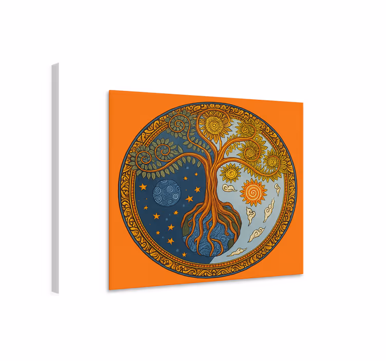 Spirituális életfa táblázatok nappali - TenStickers