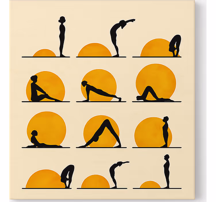 Nap jóga pozíciók vászon sport - TenStickers
