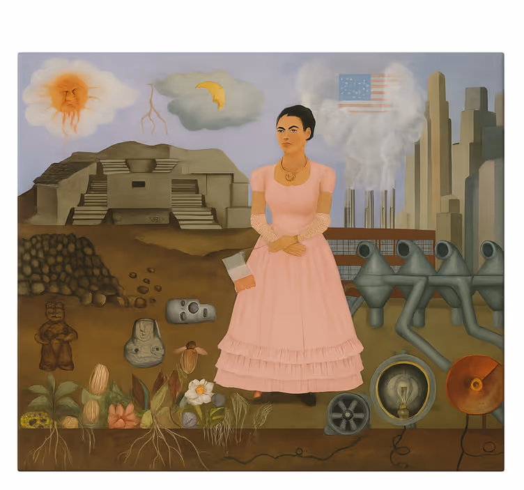 Frida khalo a határon vászon Művészet - TenStickers