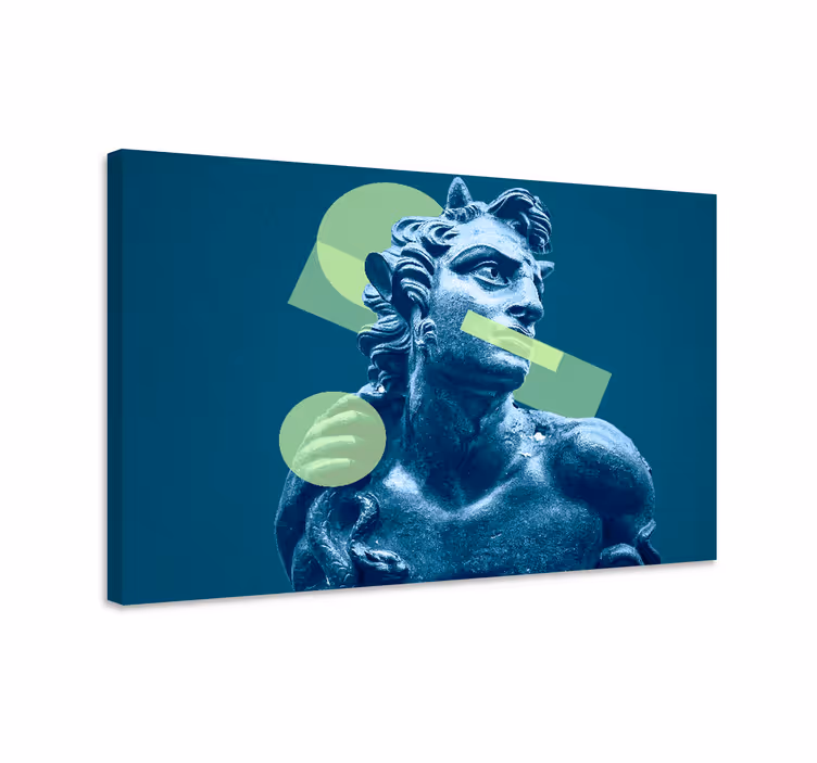 Vaporwave stílusú színes 3d formák - kék kép - TenStickers