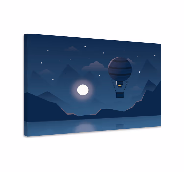 Éjszakai léggömb kaland kék kép - TenStickers