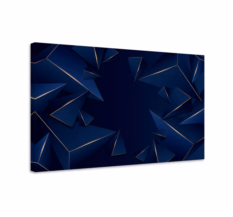 Kék kép kék és arany geometrikus mintával - TenStickers