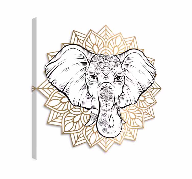 Cpprivalia_animales mandala elefánt vászon elefánt - TenStickers