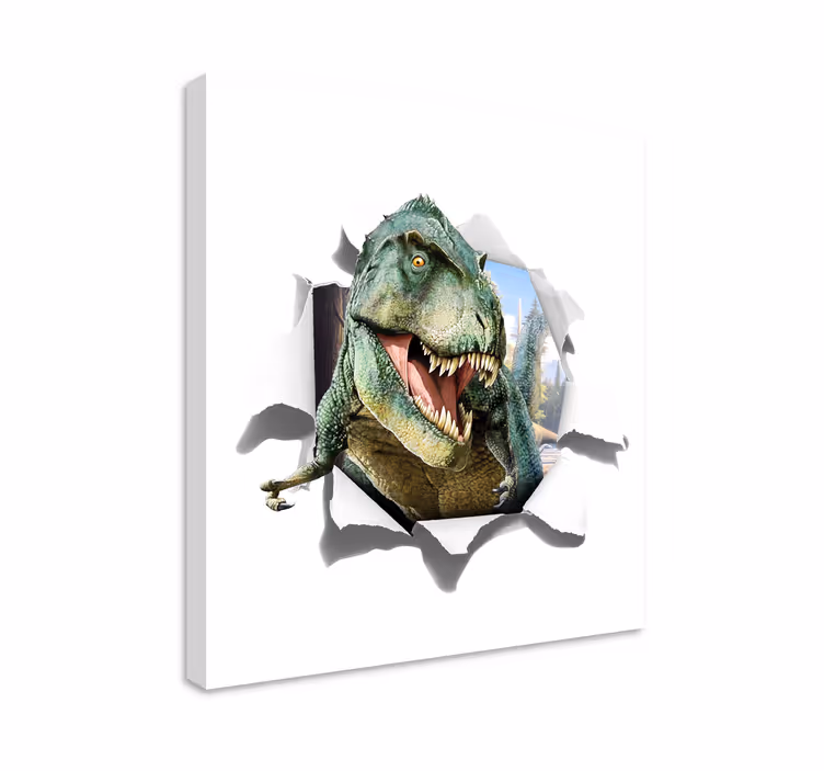 Vászon dinoszaurusz 3d dühös t-rex - TenStickers