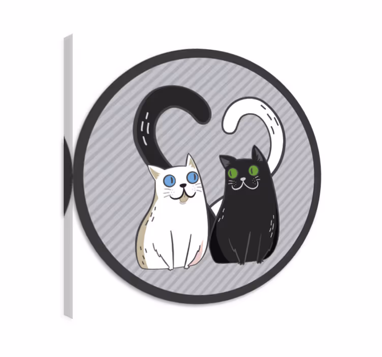 Vinyl szőnyeg két macska színes szemekkel vászon macskák - TenStickers