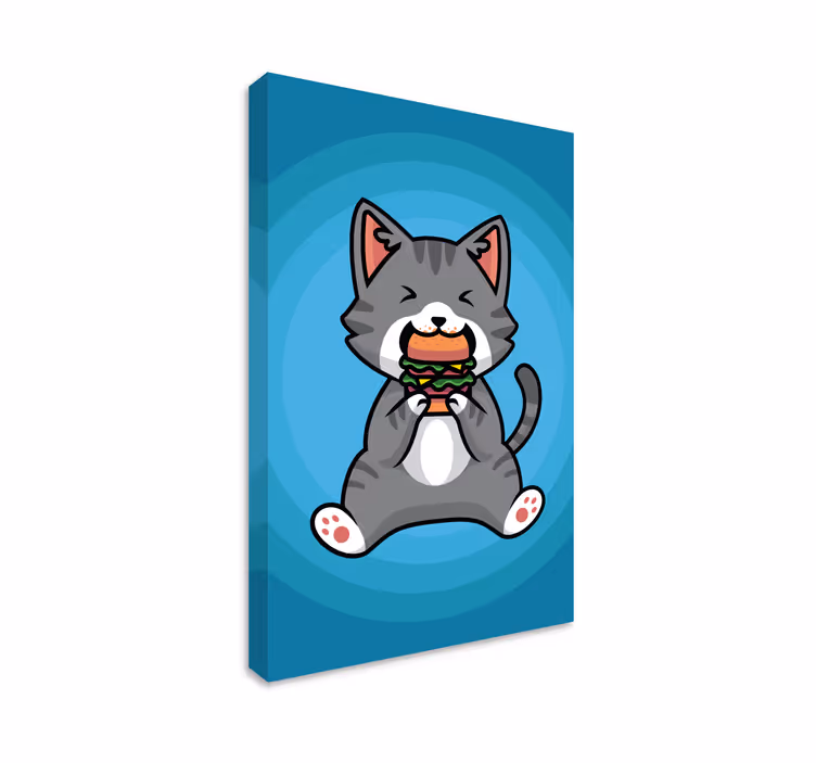 Vászon macskák hamburgeres macska - TenStickers