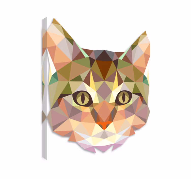 Geometrikus macska fej dekorációs vászon macskák - TenStickers