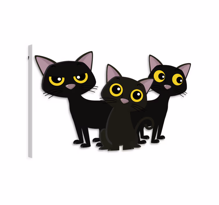 Fekete cicák vászon macskák - TenStickers