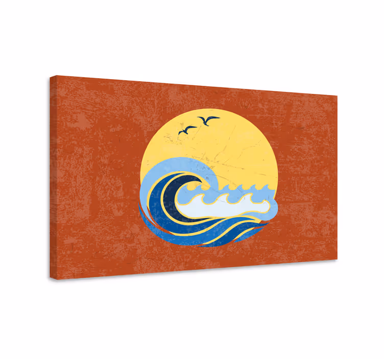 Nap, strand és hullám 70-es évek vászonképek - TenStickers