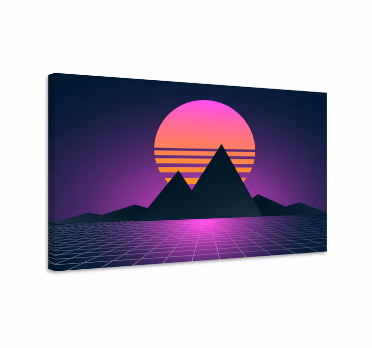 Vintage és retro nap táj vászon - TenStickers
