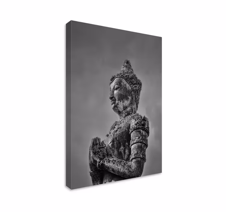Szürke buddha vászon fal art - TenStickers