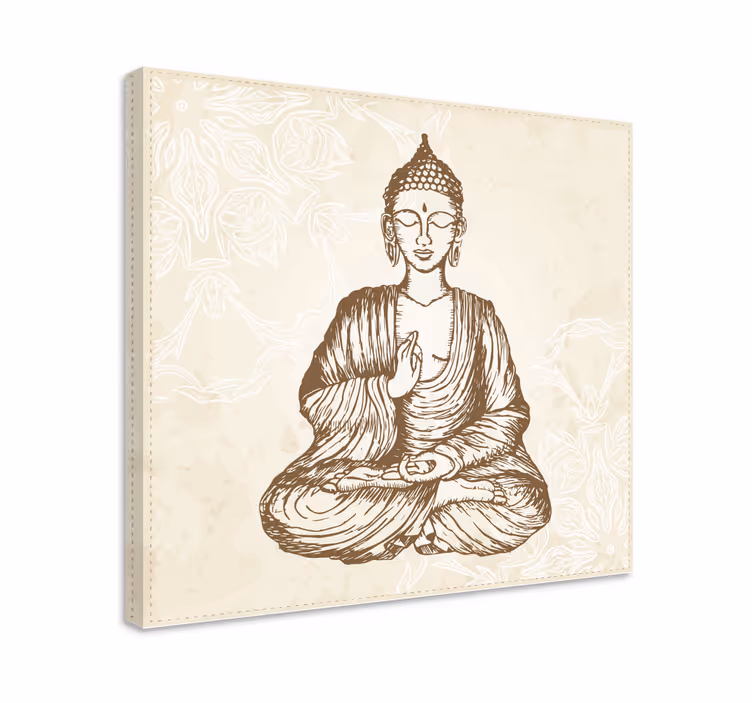 Buda vintage virágos buddha fal art - TenStickers