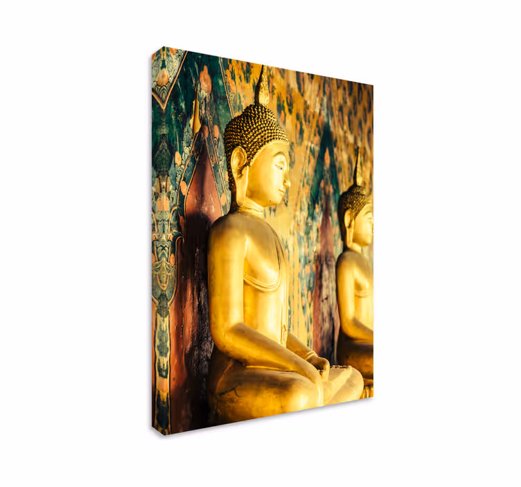 Vászon buddha - arany buddha szobrok - TenStickers