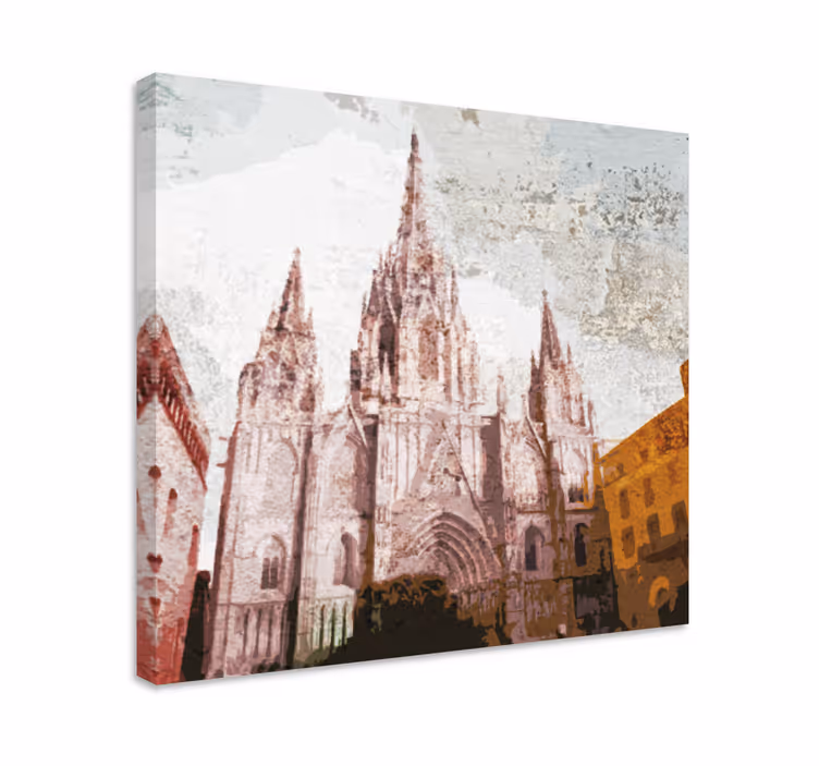Personas catedral barcelona emberek vászonkép - TenStickers