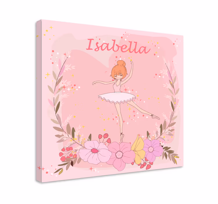 Személyre szabott virágos balerina vászon - TenStickers