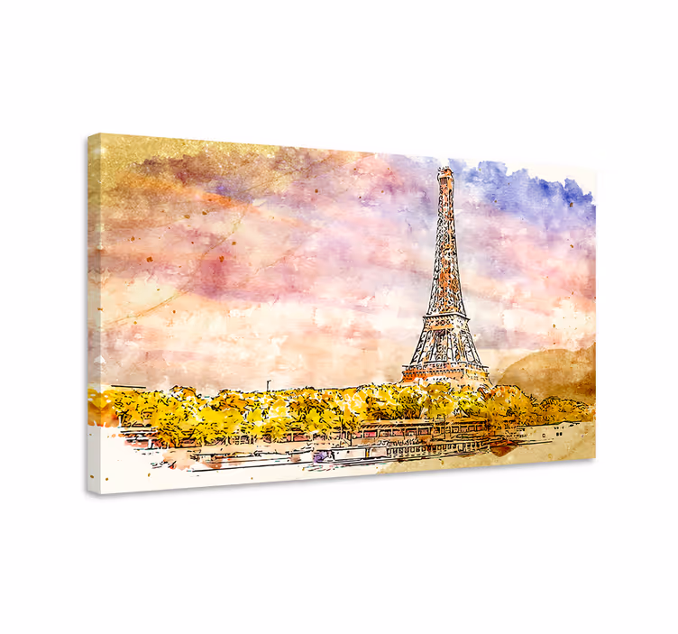 Eiffel-torony jelenet vászon városok és országok - TenStickers