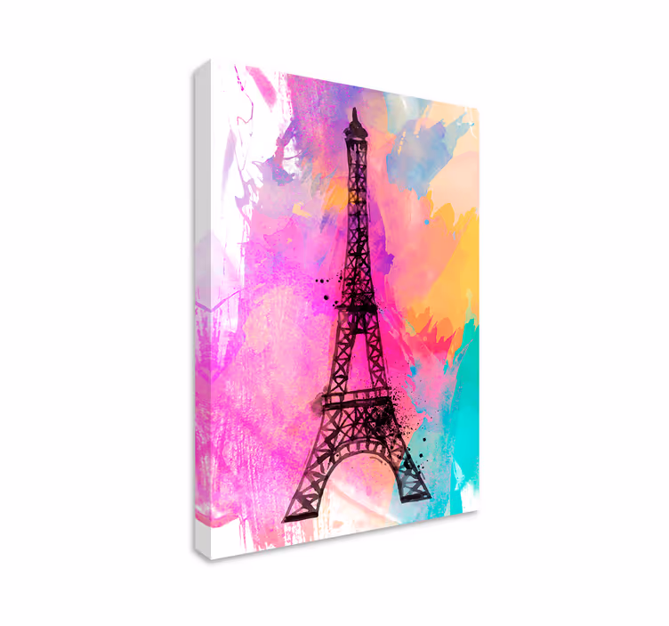 Párizsi eiffel-torony színes városi vászonképek - TenStickers