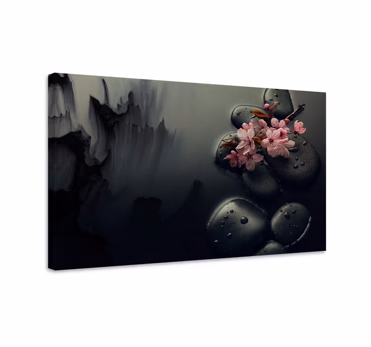 Elegantes flores piedras zen elegáns vászon - TenStickers
