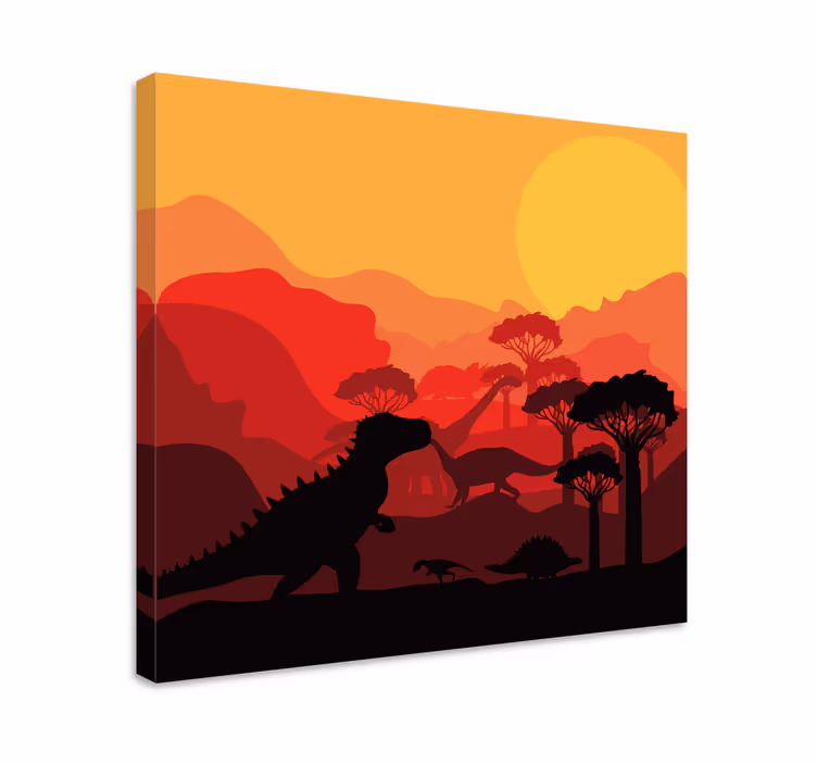 Dinoszauruszok jura táj vászonképek - TenStickers