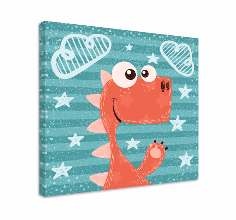 Aranyos rajzfilm dinoszaurusz vászon dinoszaurusz - TenStickers