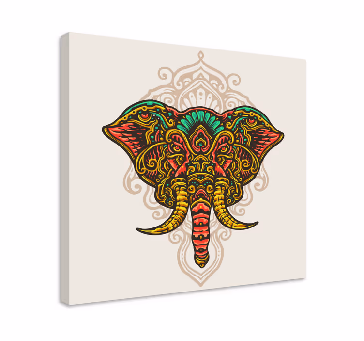 Többszínű indiai mandala elefántvászon - TenStickers