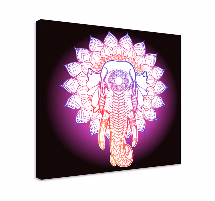 Tarka mandala elefánt vászon - TenStickers
