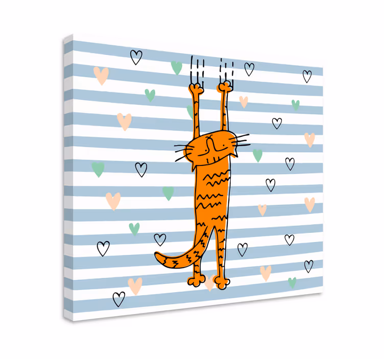 Játékos narancs macska vászon macskák - TenStickers