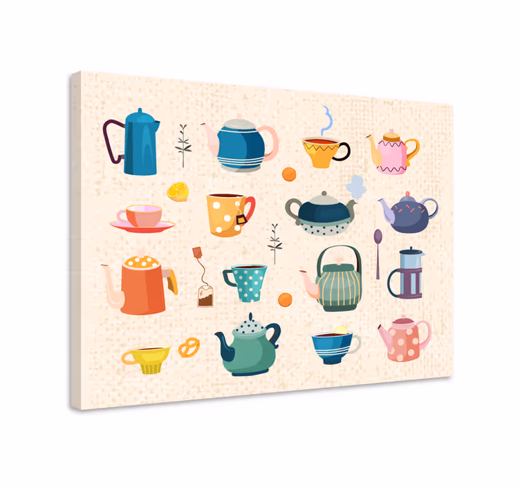 Vintage konyha tea retro vászon művészet - TenStickers