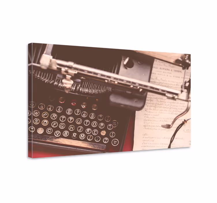 Telefon és írógép retro vászon művészet - TenStickers