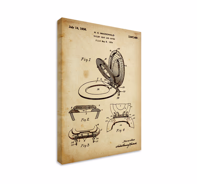 Vintage fürdőszoba vászon art - TenStickers