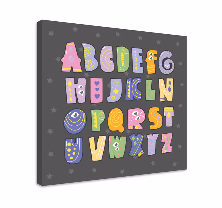 Színes ábécé vászon nyomatok - TenStickers