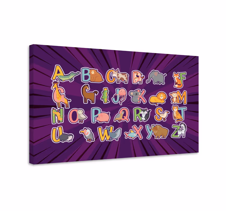 állatok angol ábécé vászon gyerekeknek - TenStickers